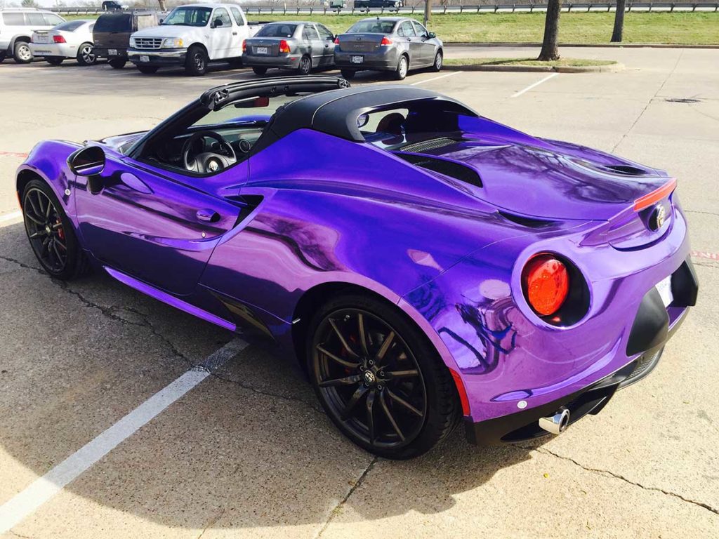 Purple Chrome Wrap on Alfa Romeo 4C Spyder